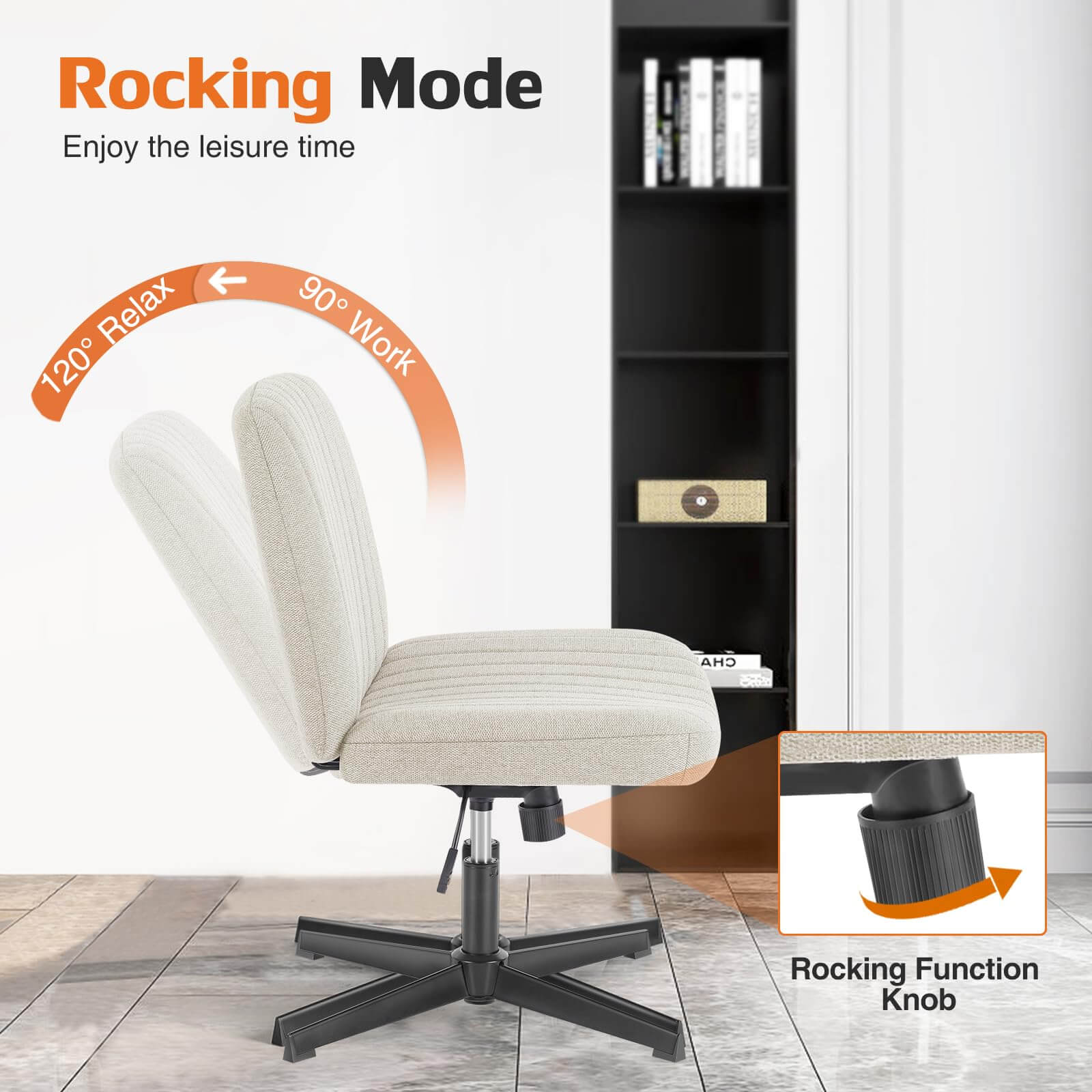 Cross-Legged Office Chair – Wide Seat Comfort for All-Day Relaxation