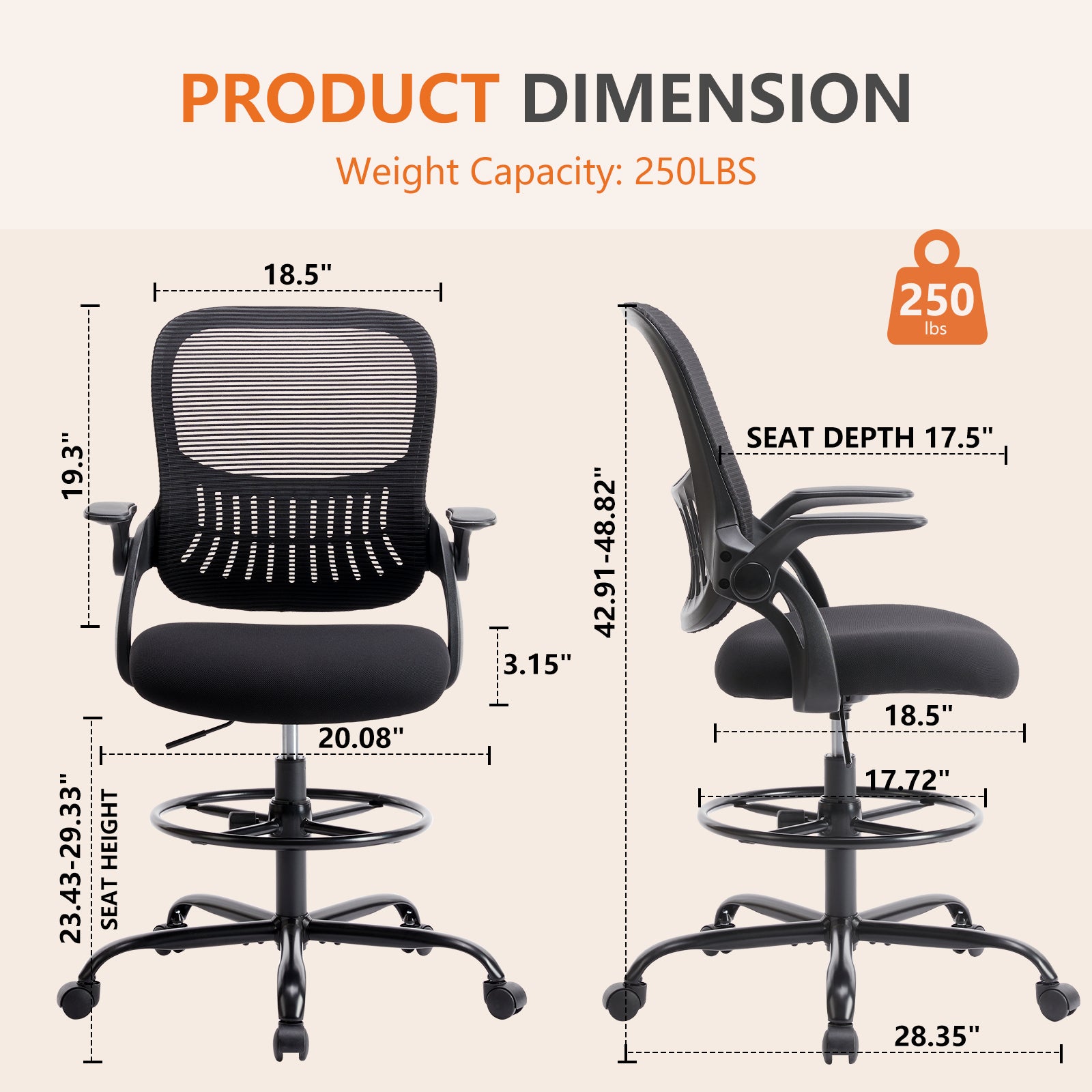 Ergonomic Standing Desk Chair – All-Day Comfort & Adjustable Support