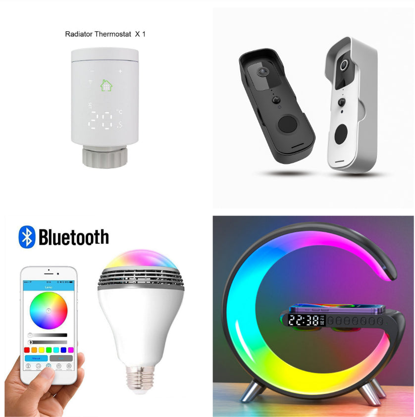 Smart LED Lamp with Speaker & Wireless Charger – All-in-One Night Experience