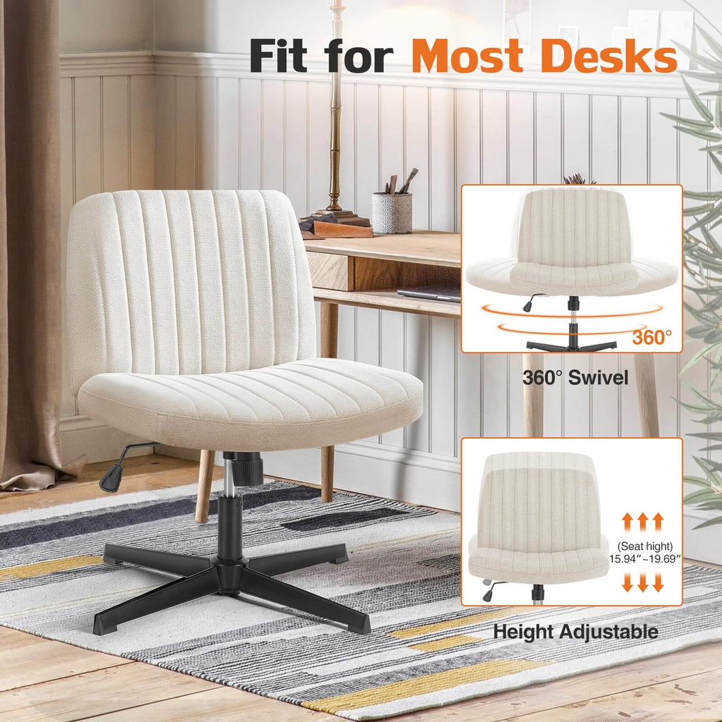 Cross-Legged Office Chair – Wide Seat Comfort for All-Day Relaxation
